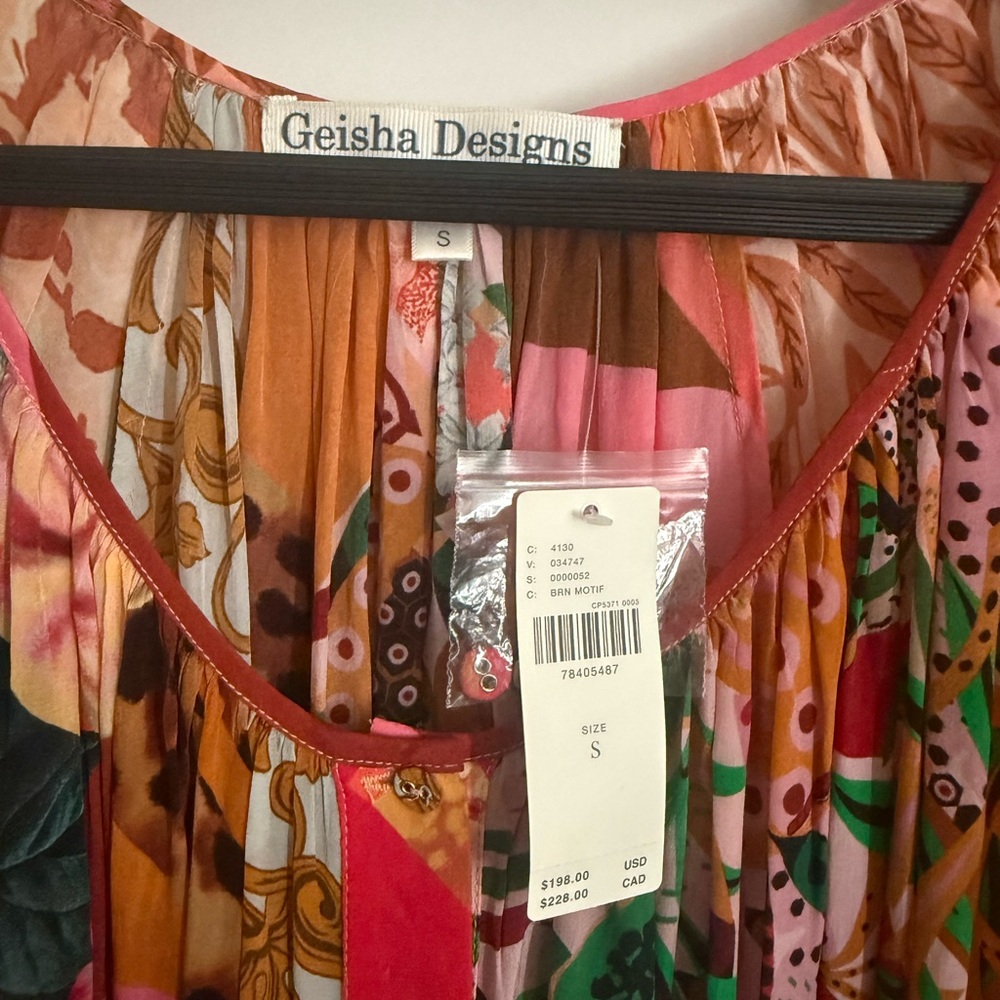 Geisha Designs Collage Midi Dress - Size S (Oversized) - Multicolor - NWT/Flawed - Picture 10 of 12